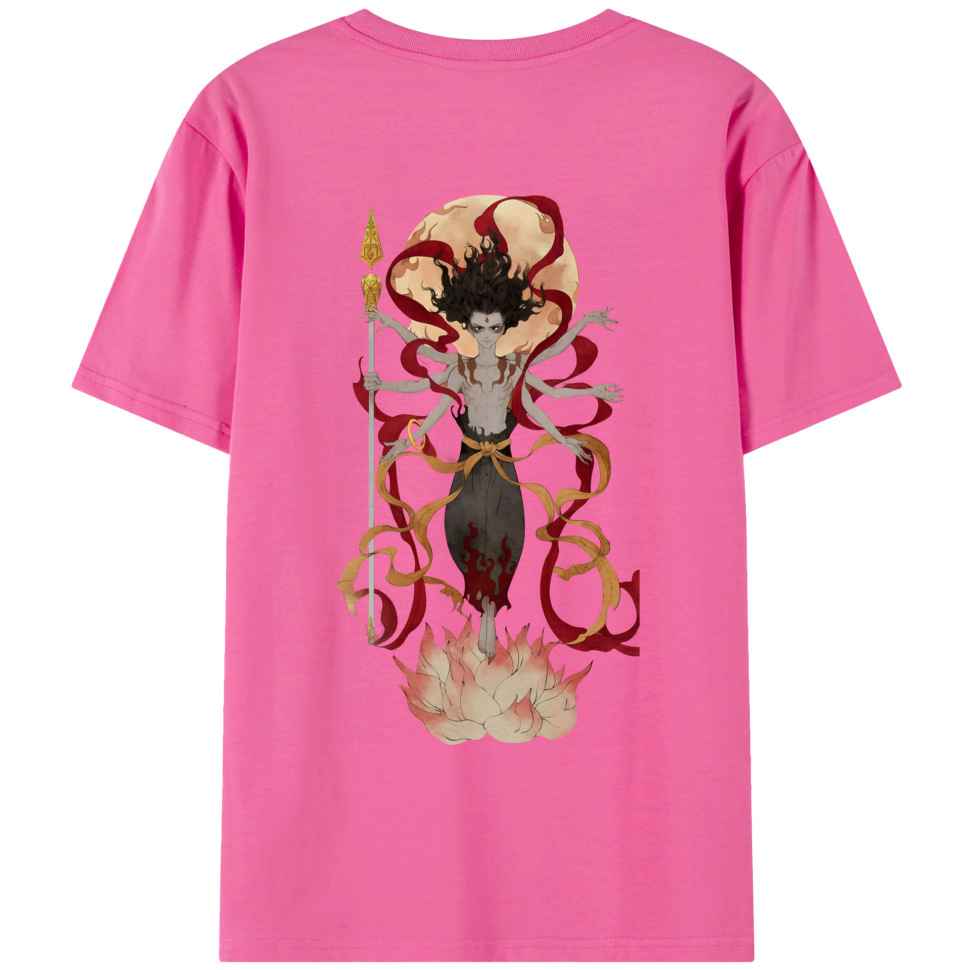 （画像用） Ne Zha 2 ナタ 魔童の大暴れ レディース半袖Tシャツ(バックプリント)